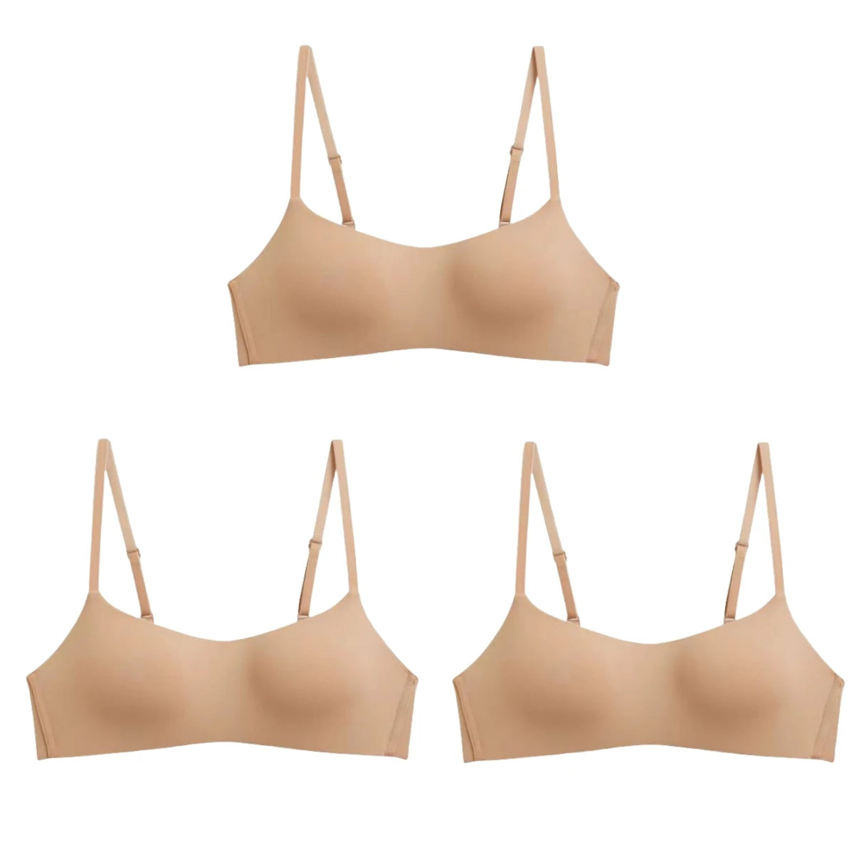 3Pcs/Lot Non-wire Push Up Bras For Women Seamless Underwear Female Sexy Lingerie 1/2 Cup Non-detachable Brassieres