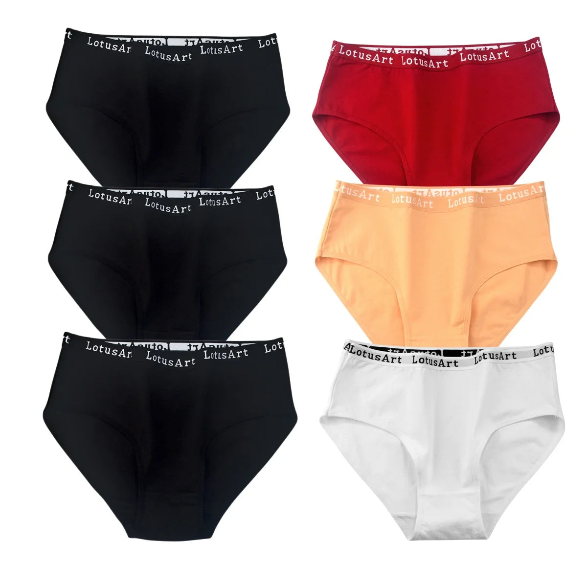 6PCS/Set Cotton Panties Women High Rise Briefs Seamless Underwear Female Underpants Solid Color Pantys M-2XL Comfort Intimates