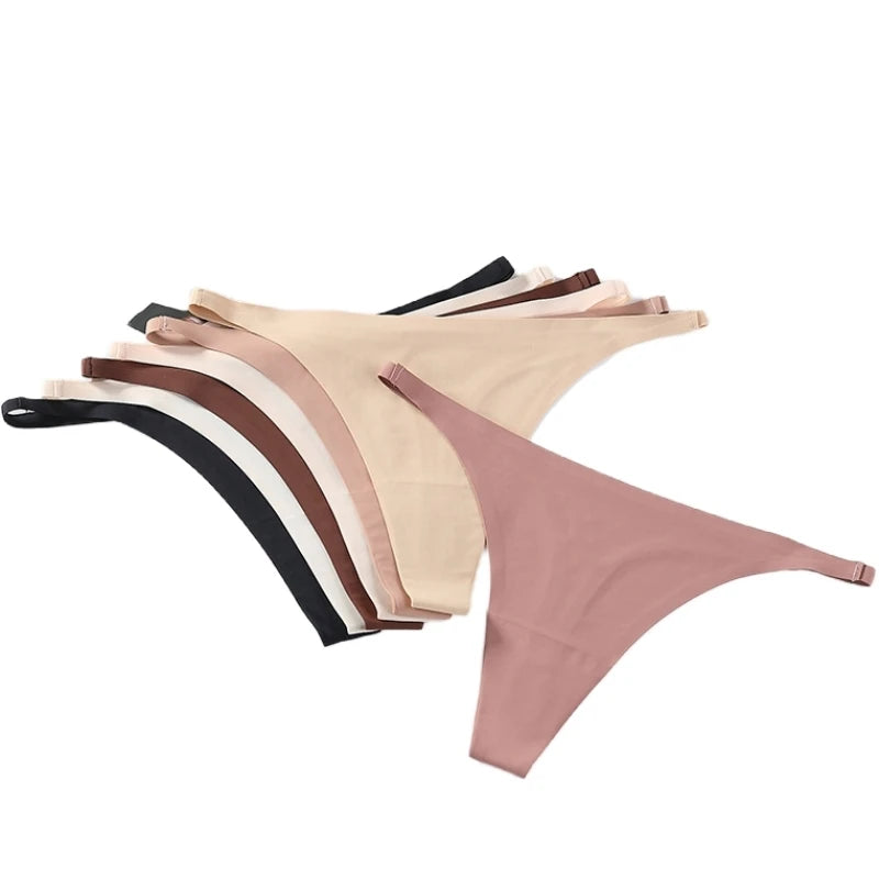 Seamless Panties Women Ice Silk Thongs Fashion Female Underwear Sexy Lingerie Sports Comfort G-Strings Invisible Pantys