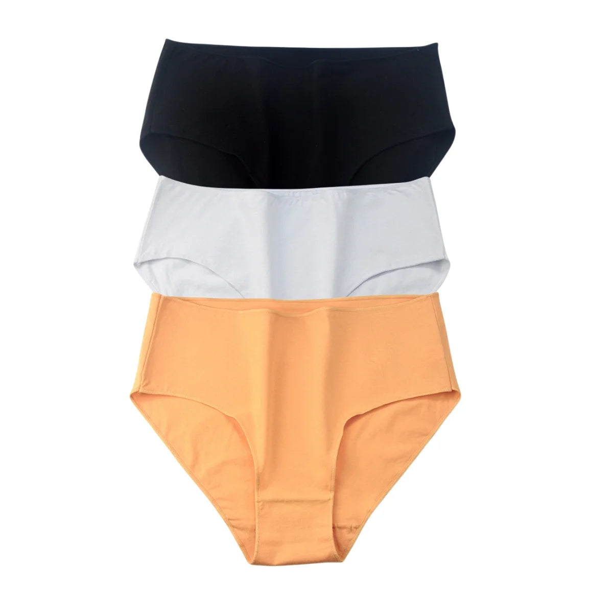 3Pcs/Set Cotton Panties Women High Waist Briefs Breathable Comfort Underwear Female Underpants Solid Color Intimates M-2XL Panty