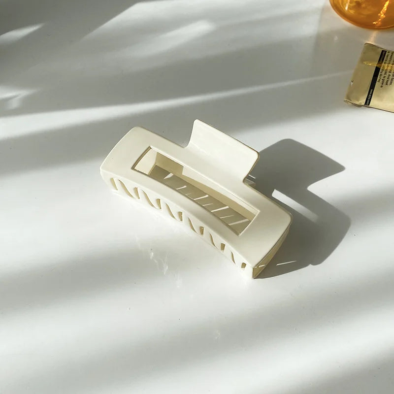High Women Hair Claw Clips Korea Coffee Beige Acrylic Large Hair Claw Hairpin Geometric Barrettes Crab Girl Headwear Hair Accessories