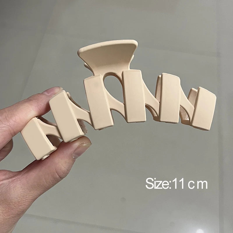 High Women Hair Claw Clips Korea Coffee Beige Acrylic Large Hair Claw Hairpin Geometric Barrettes Crab Girl Headwear Hair Accessories