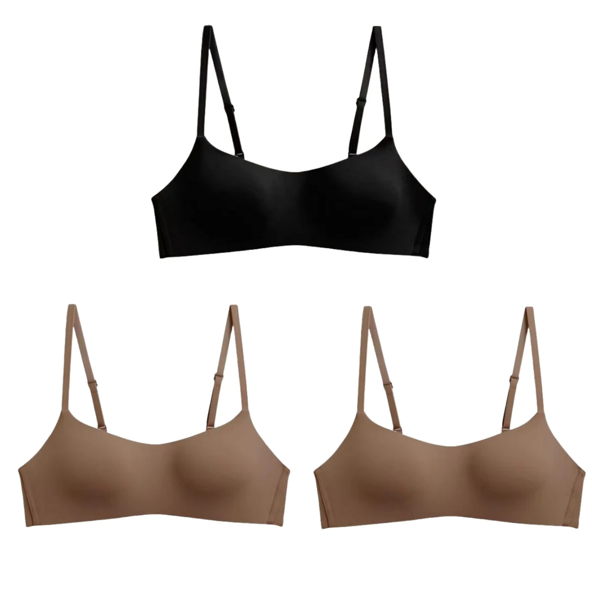 3Pcs/Lot Non-wire Push Up Bras For Women Seamless Underwear Female Sexy Lingerie 1/2 Cup Non-detachable Brassieres