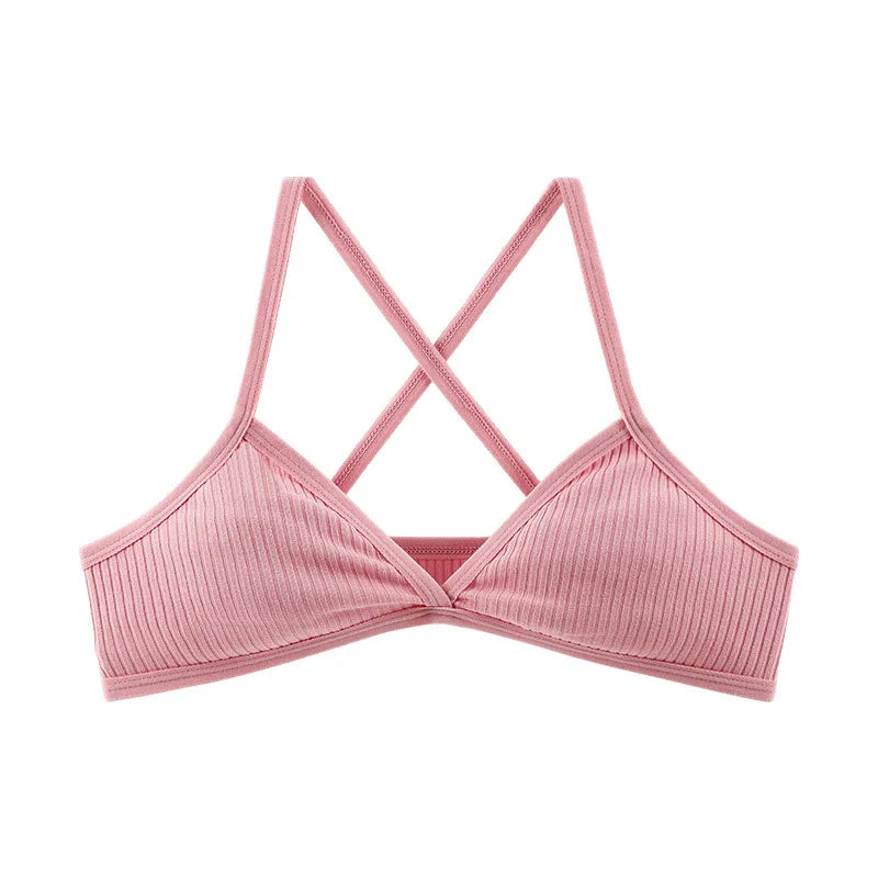 2Pcs/Set V-neck Push Up Bras For Women 1/3 Cup Bra Without Pads Sexy Lingerie Breathable Wireless Underwear
