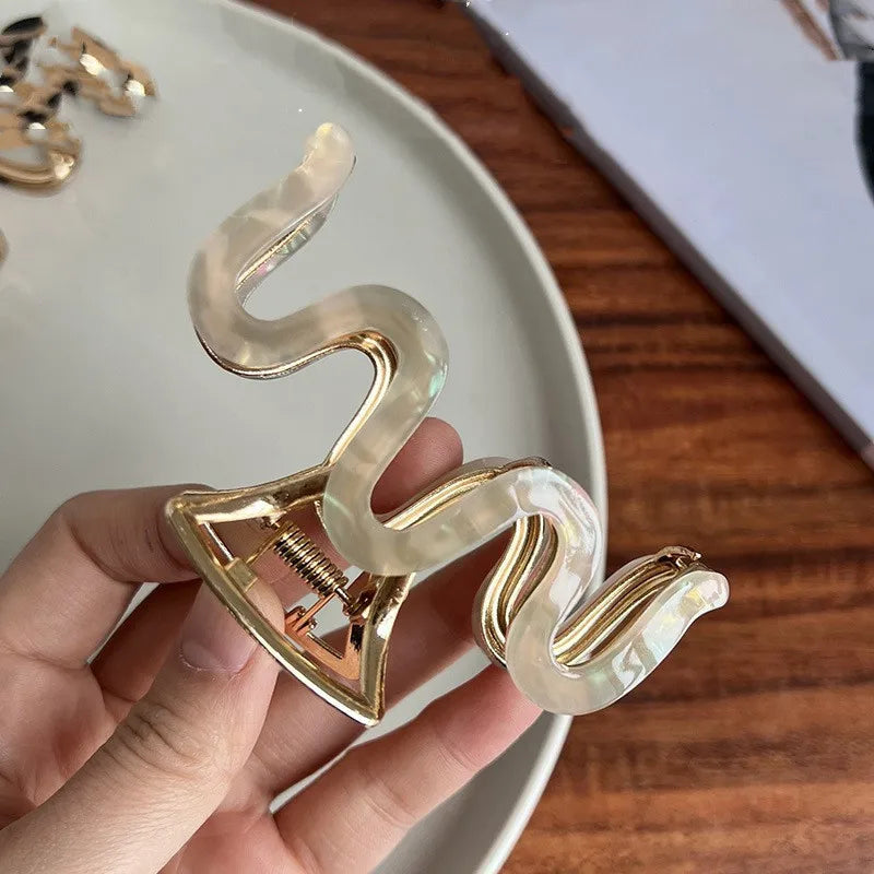 Model Hair Claw Acetate Alloy Hair Claw Clips Shark Catch Hair Accessories for Women Girls