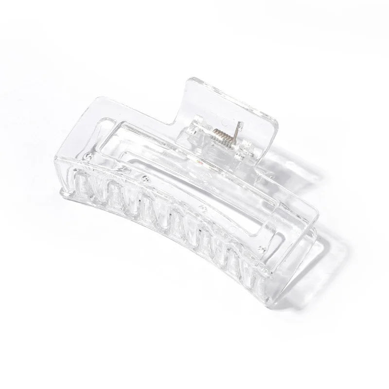 High Women Hair Claw Clips Korea Coffee Beige Acrylic Large Hair Claw Hairpin Geometric Barrettes Crab Girl Headwear Hair Accessories