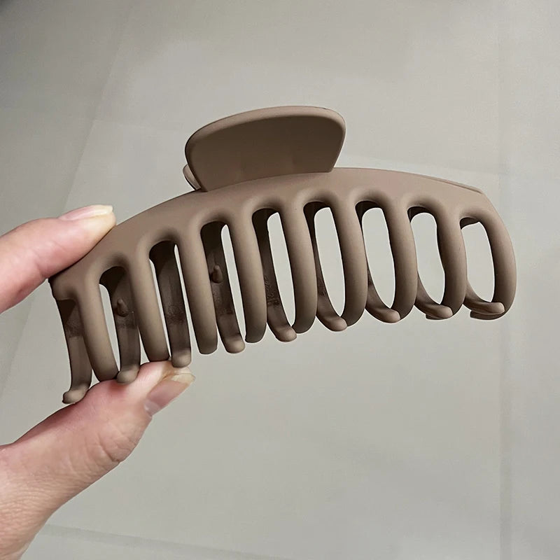 High Women Hair Claw Clips Korea Coffee Beige Acrylic Large Hair Claw Hairpin Geometric Barrettes Crab Girl Headwear Hair Accessories