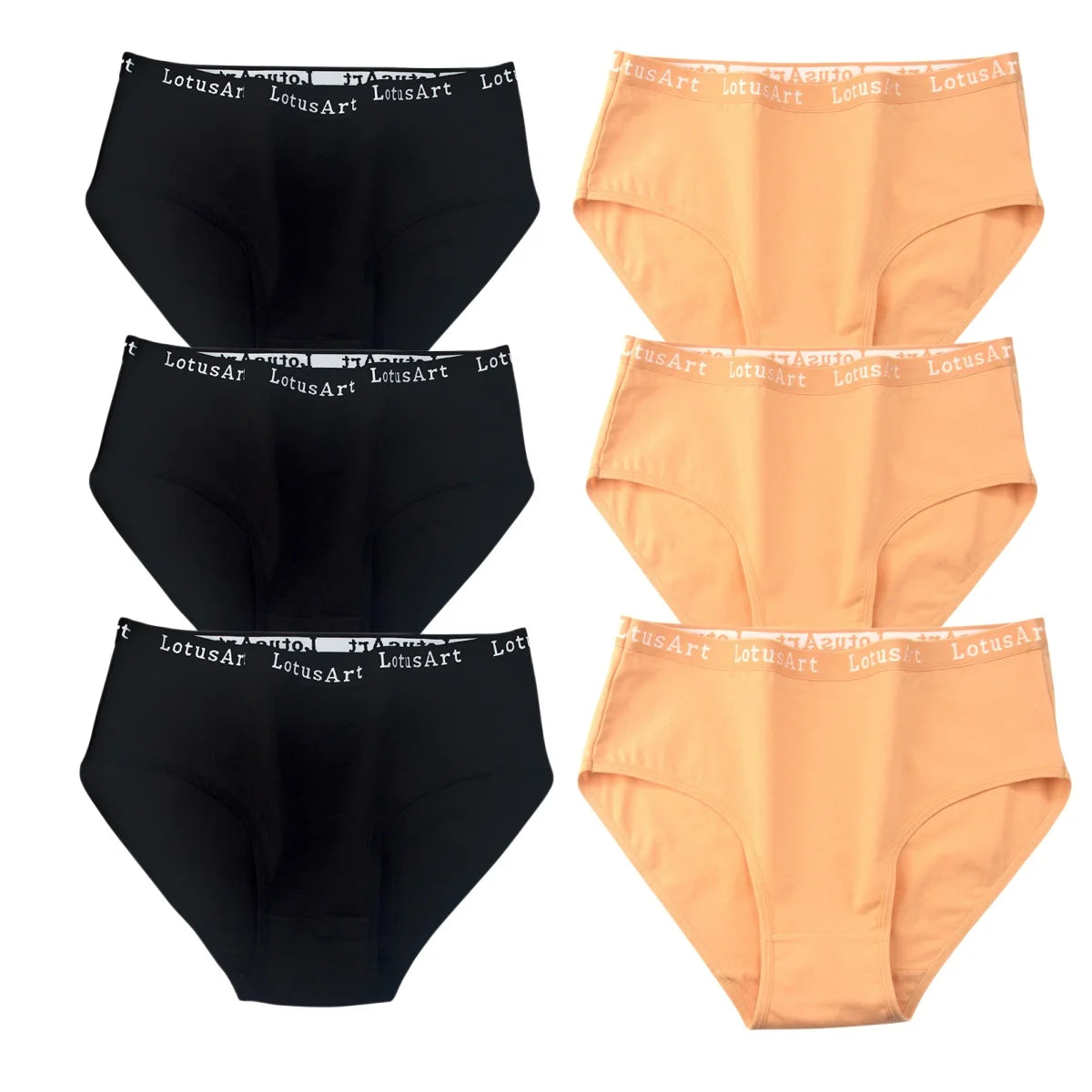6PCS/Set Cotton Panties Women High Rise Briefs Seamless Underwear Female Underpants Solid Color Pantys M-2XL Comfort Intimates