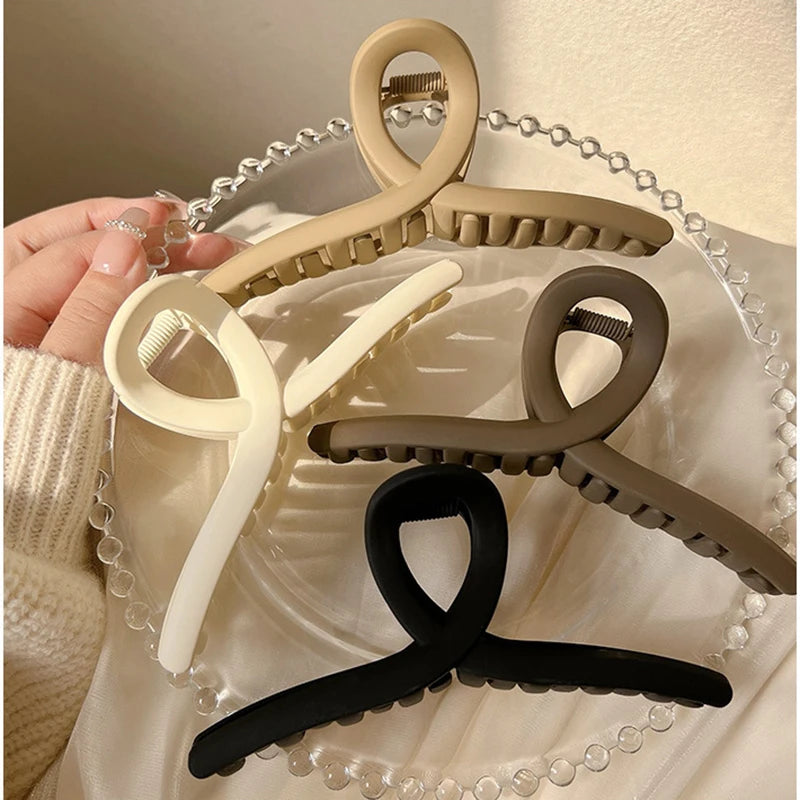 4Pcs Women Cross Matte Hair Claw Clips Hairpin 2025 Fashion Elegant Hairgrips Large Clamps Crab Girls Korean Hair Accessories