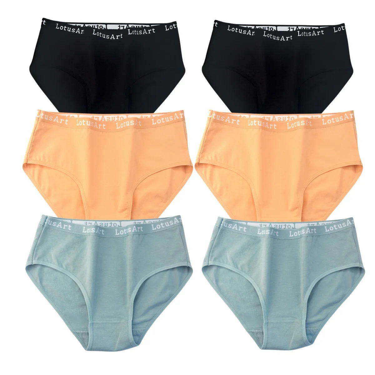 6PCS/Set Cotton Panties Women High Rise Briefs Seamless Underwear Female Underpants Solid Color Pantys M-2XL Comfort Intimates