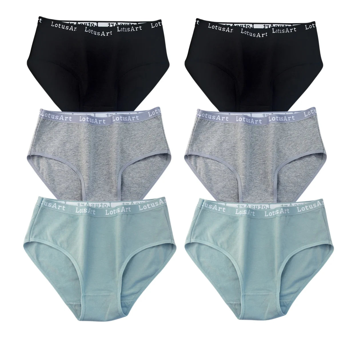 6PCS/Set Cotton Panties Women High Rise Briefs Seamless Underwear Female Underpants Solid Color Pantys M-2XL Comfort Intimates
