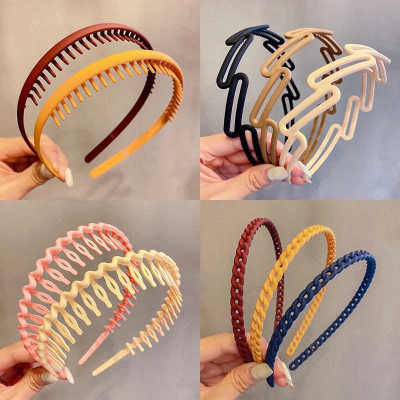 Fashion Elegant Wave Hairbands For Women Trendy Toothed Non-slip Hair Combs Hair Accessories Girl Face Wash Sports Headbands