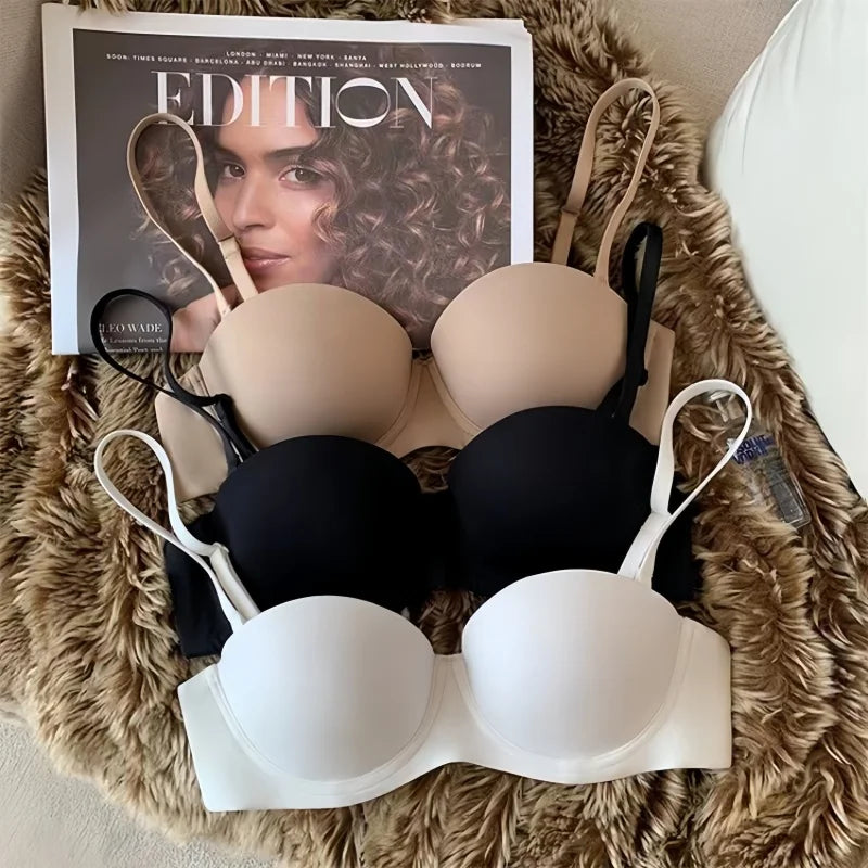 Push Up Bras For Women 1/2 Cup Underwear Padded Seamless Bra Comfort Invisible Brassiere Non-wire Fixed Cup Sexy Lingerie