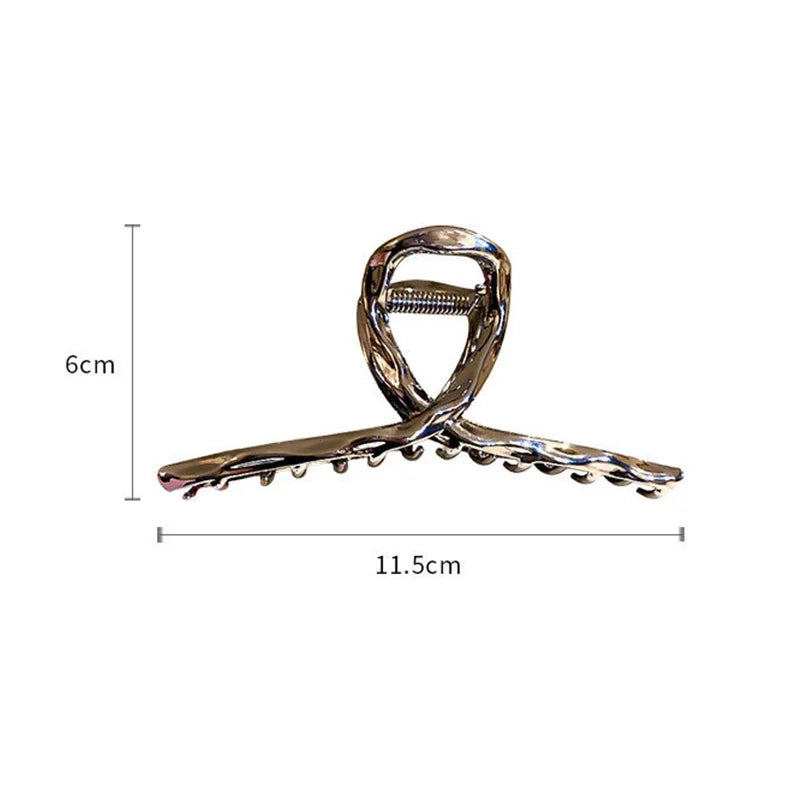 Metal Geometric Hair Claw Crab Hairpins Fashion Cross Hair Clips Barrettes Women Girls Korean Ponytail Clip Hair Accessories