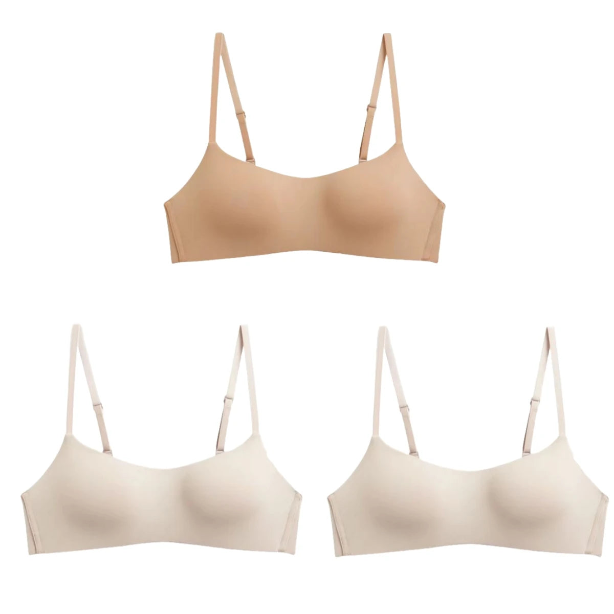 3Pcs/Lot Non-wire Push Up Bras For Women Seamless Underwear Female Sexy Lingerie 1/2 Cup Non-detachable Brassieres