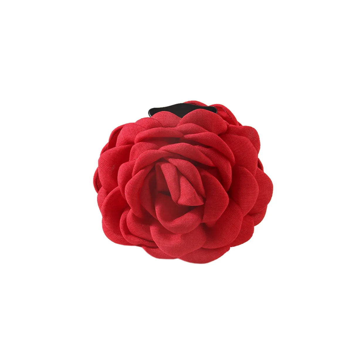New French Camellia Flower Solid Color Satin Hair Claw Clip for Girls Elegant and Romantic Hairpin Clip Hair Accessories