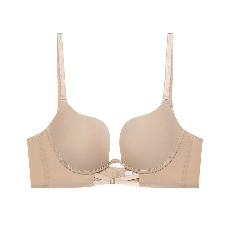 Push-Up Bras For Women Non-wire Fixed Cup Bra Deep U Brassiere Sexy Lingerie 3/4 Cup Soft Top Women's Underwear