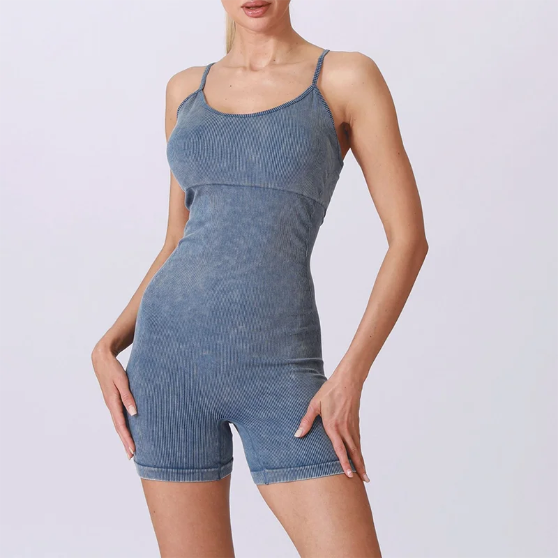 New Seamless One Piece Short Jumpsuit Yoga Clothes Sportswear Women's Gym Push Up Workout Fitness Sports Bodysuit Yoga Suit