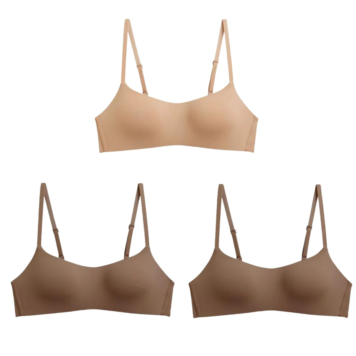 3Pcs/Lot Non-wire Push Up Bras For Women Seamless Underwear Female Sexy Lingerie 1/2 Cup Non-detachable Brassieres