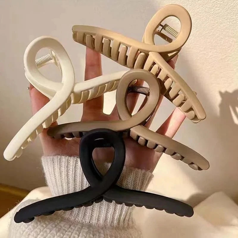 4Pcs Women Cross Matte Hair Claw Clips Hairpin 2025 Fashion Elegant Hairgrips Large Clamps Crab Girls Korean Hair Accessories