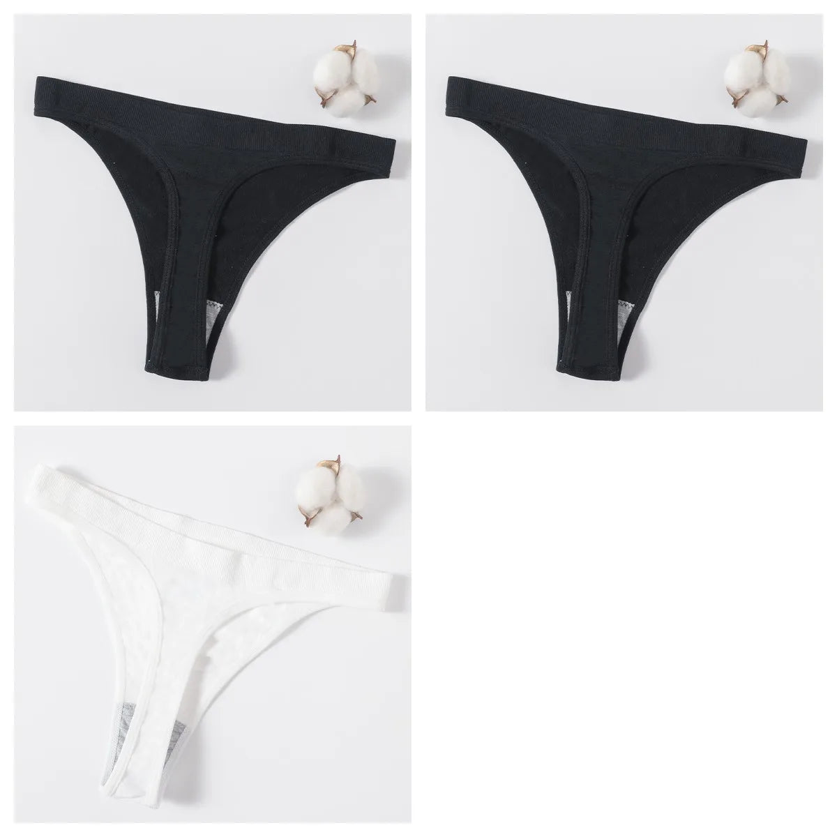 3Pcs/Set Seamless G-string Women Panties Sexy Thongs High Waist Underwear Female Underpants Sports Solid Bottom Sexy Lingerie