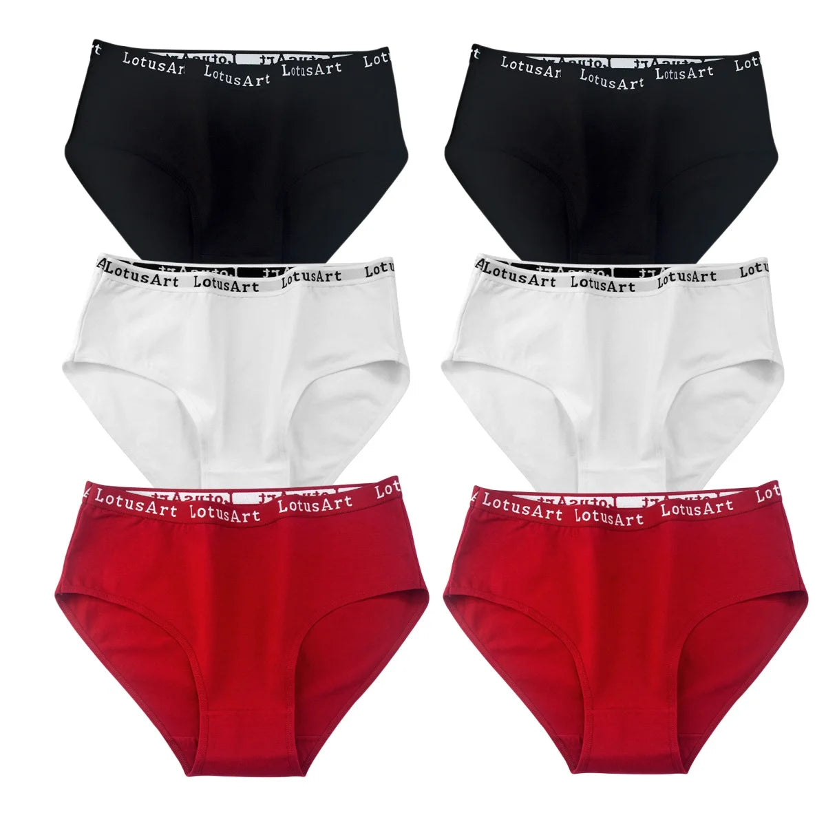 6PCS/Set Cotton Panties Women High Rise Briefs Seamless Underwear Female Underpants Solid Color Pantys M-2XL Comfort Intimates