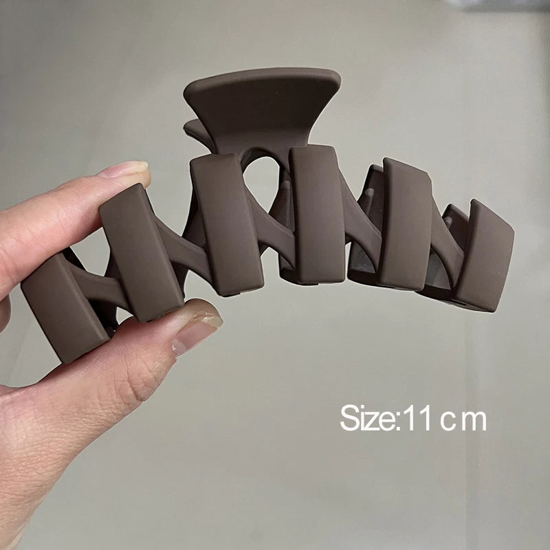High Women Hair Claw Clips Korea Coffee Beige Acrylic Large Hair Claw Hairpin Geometric Barrettes Crab Girl Headwear Hair Accessories