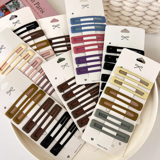 6Pcs/set Simple Colorful Frosted Hair Clip BB Clip for Women Girls Sweet Hairpin Bangs Side Clip Barrettes