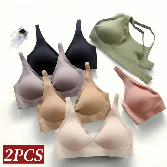 2Pcs/Set Seamless Bra Women Underwear Wireless Brassiere Soft Padded Intimate Female Push Up Sexy Lingerie Underwear Sleepwears