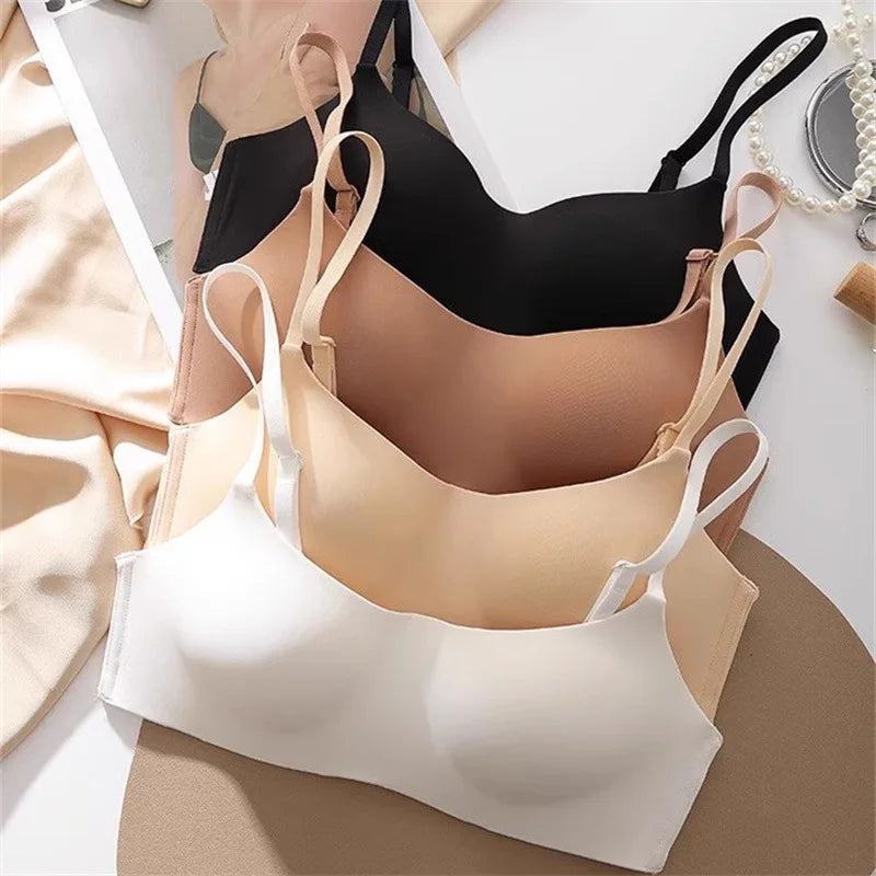 3Pcs/Lot Non-wire Push Up Bras For Women Seamless Underwear Female Sexy Lingerie 1/2 Cup Non-detachable Brassieres