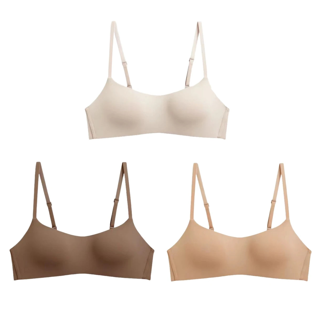 3Pcs/Lot Non-wire Push Up Bras For Women Seamless Underwear Female Sexy Lingerie 1/2 Cup Non-detachable Brassieres