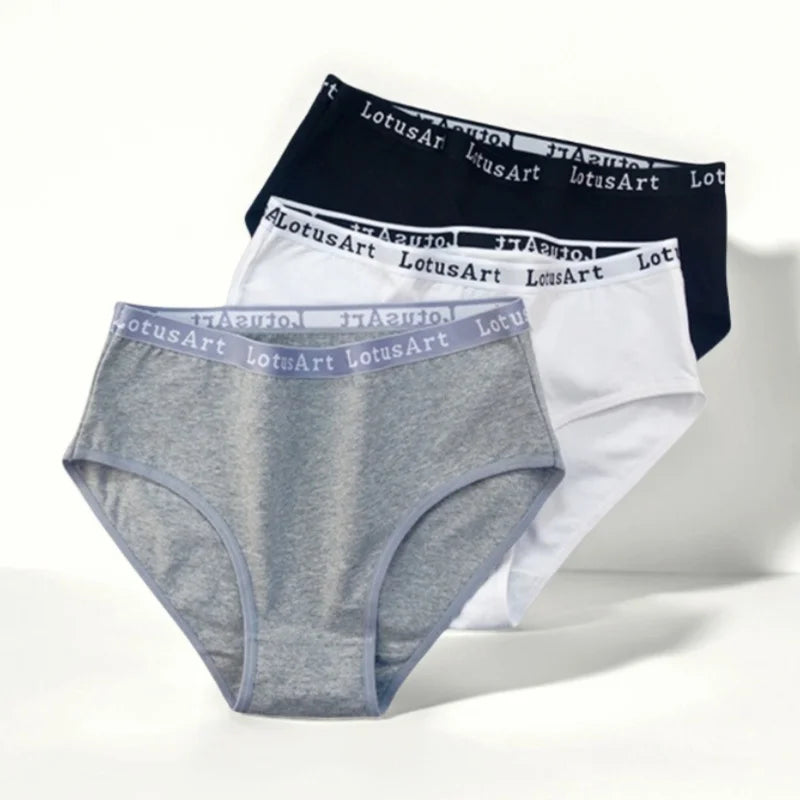 4Pcs/Set Cotton Letter Belt Panties Women's Underwear Sexy Low Waist Briefs Female Stretch Comfortable Breathable Lingerie