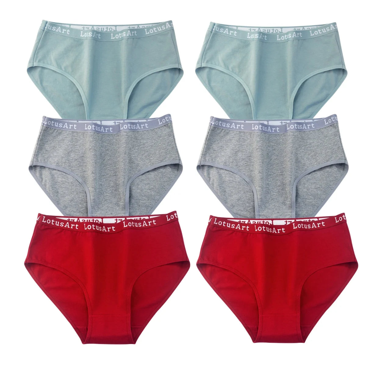 6PCS/Set Cotton Panties Women High Rise Briefs Seamless Underwear Female Underpants Solid Color Pantys M-2XL Comfort Intimates
