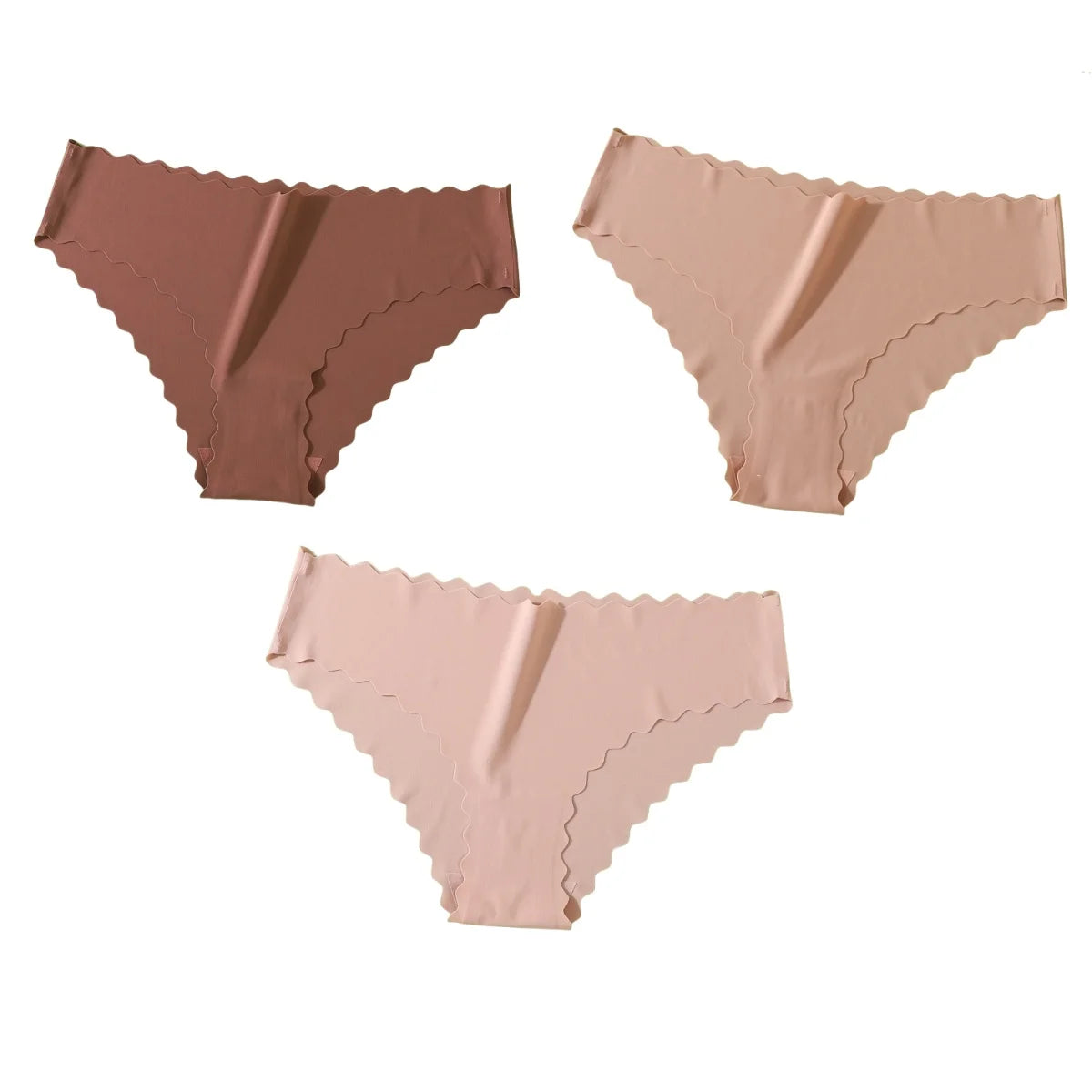 3Pcs/Set Ice Silk Panties Women Low Rise Briefs Female Underpants Glossy Invisible Underwear Sexy Lingerie XS-XL Bottoms Panties