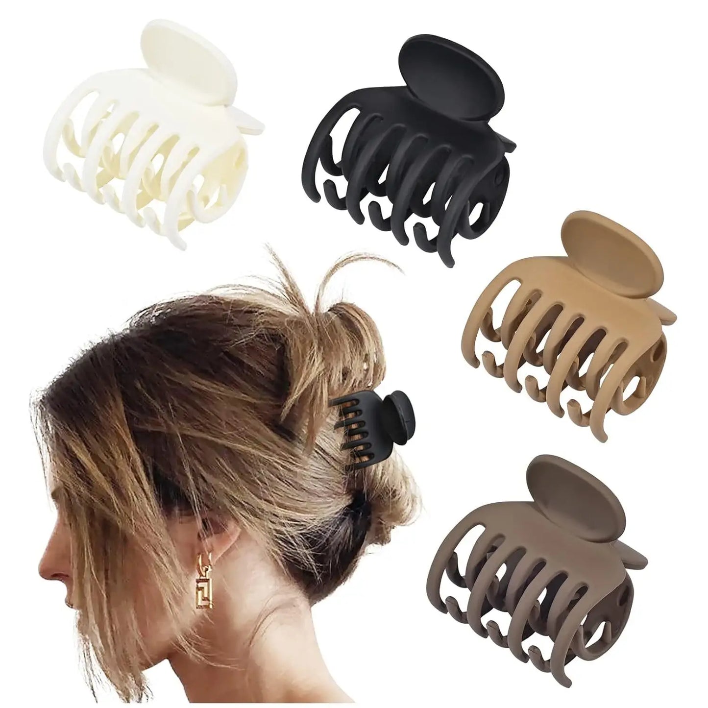 4Pcs Women Cross Matte Hair Claw Clips Hairpin 2025 Fashion Elegant Hairgrips Large Clamps Crab Girls Korean Hair Accessories