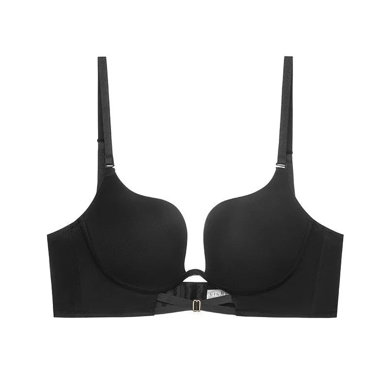 Push-Up Bras For Women Non-wire Fixed Cup Bra Deep U Brassiere Sexy Lingerie 3/4 Cup Soft Top Women's Underwear