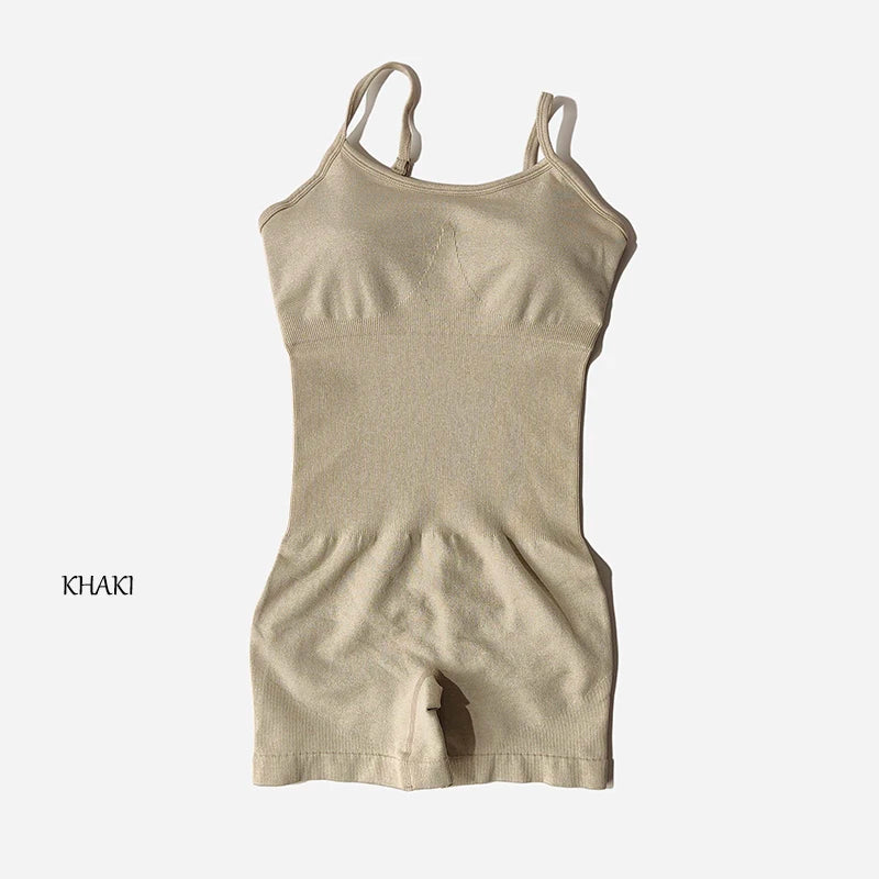 Yoga Set Women Fitness Rompers Sexy One Piece Strap Tummy Control Padded Sports Bra Workout Shorts JumpSuit Sportswear