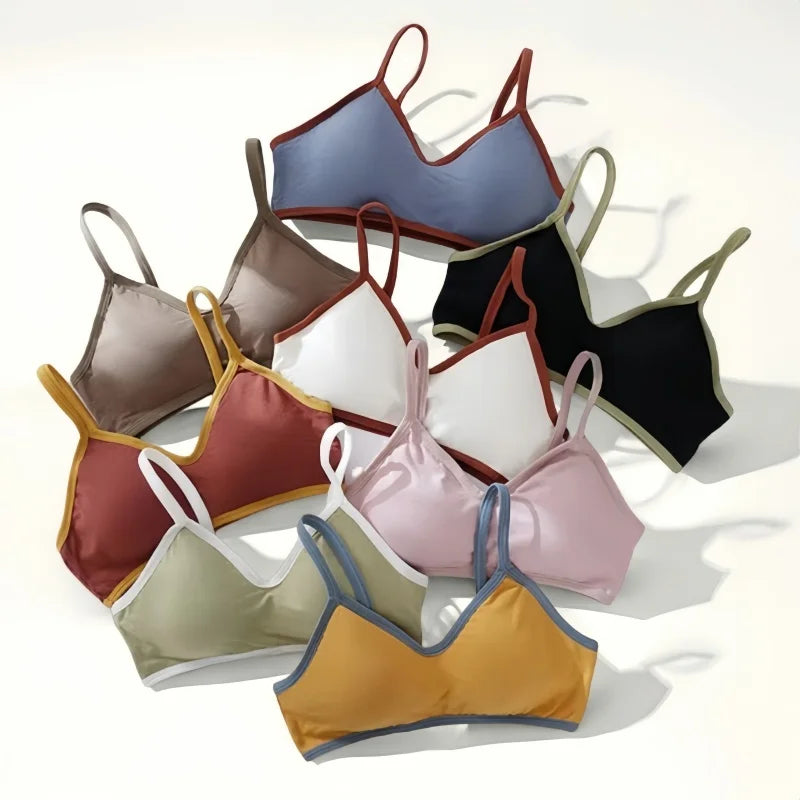 Women Non-wire Bra Cotton Brassiere Sexy Lingerie Female Push Up Bra Comfort Tube Top Underwear Small Cup Removable Pads