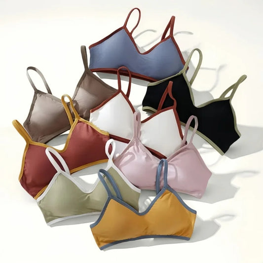 Women Non-wire Bra Cotton Brassiere Sexy Lingerie Female Push Up Bra Comfort Tube Top Underwear Small Cup Removable Pads