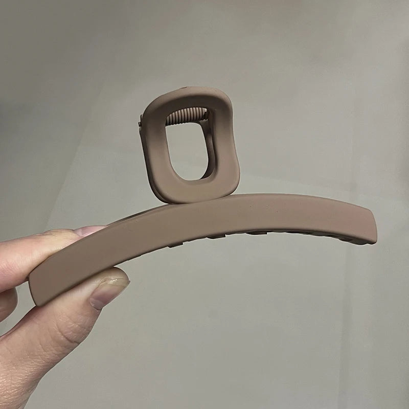 High Women Hair Claw Clips Korea Coffee Beige Acrylic Large Hair Claw Hairpin Geometric Barrettes Crab Girl Headwear Hair Accessories