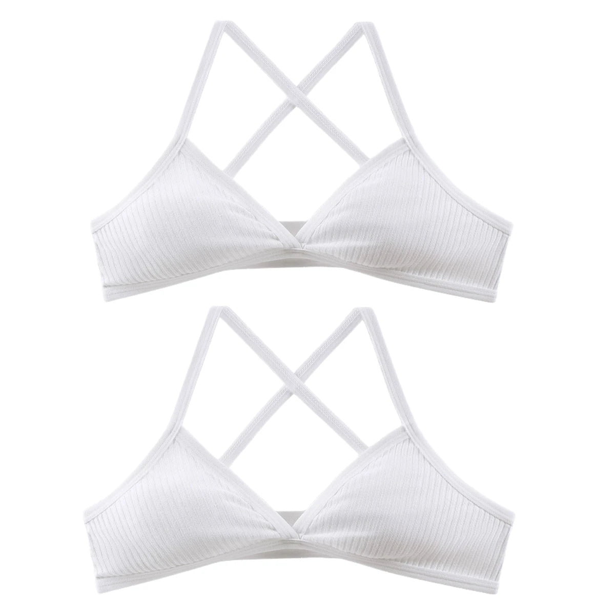 2Pcs/Set V-neck Push Up Bras For Women 1/3 Cup Bra Without Pads Sexy Lingerie Breathable Wireless Underwear