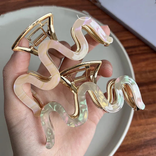 Model Hair Claw Acetate Alloy Hair Claw Clips Shark Catch Hair Accessories for Women Girls