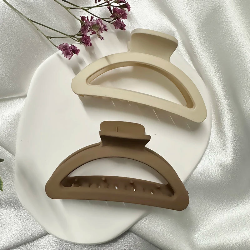 High Women Hair Claw Clips Korea Coffee Beige Acrylic Large Hair Claw Hairpin Geometric Barrettes Crab Girl Headwear Hair Accessories