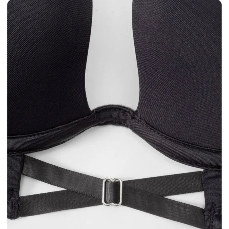 Push-Up Bras For Women Non-wire Fixed Cup Bra Deep U Brassiere Sexy Lingerie 3/4 Cup Soft Top Women's Underwear