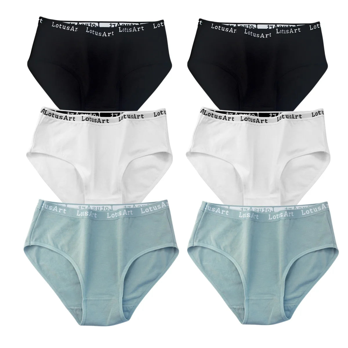 6PCS/Set Cotton Panties Women High Rise Briefs Seamless Underwear Female Underpants Solid Color Pantys M-2XL Comfort Intimates