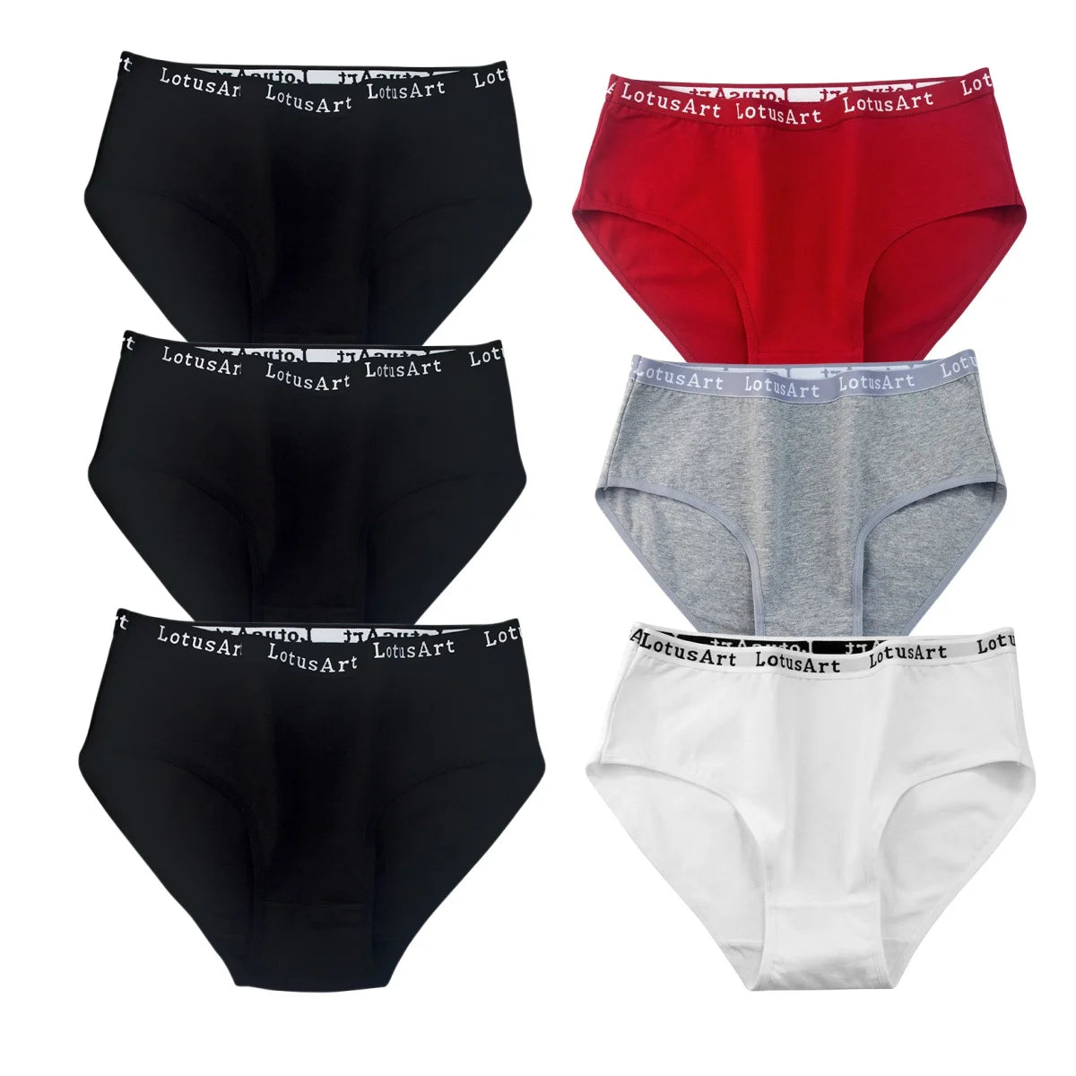 6PCS/Set Cotton Panties Women High Rise Briefs Seamless Underwear Female Underpants Solid Color Pantys M-2XL Comfort Intimates