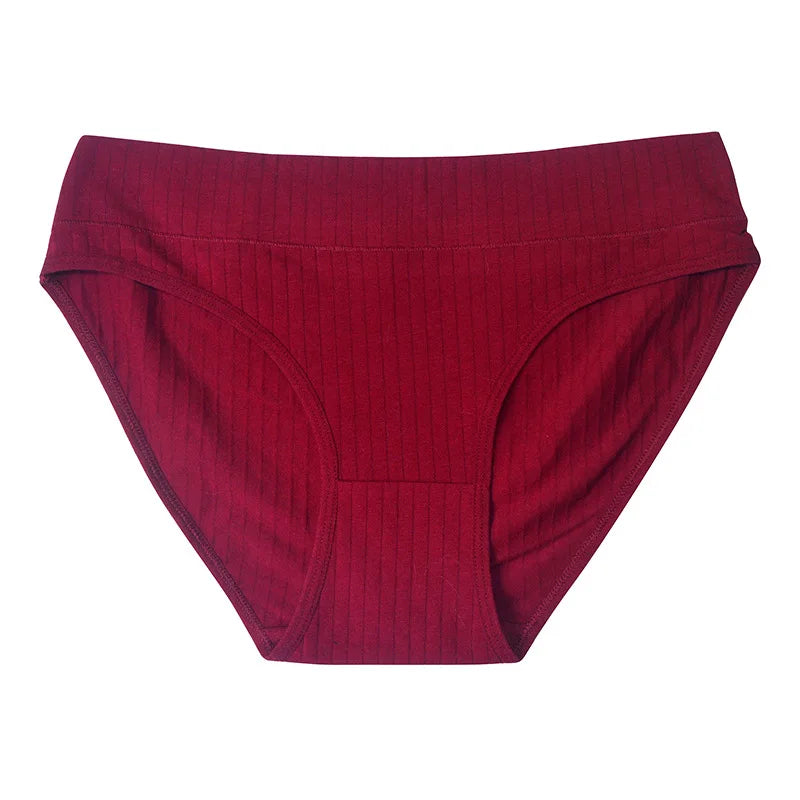 3Pcs/Set Cotton Panties Women Low Waist Briefs Solid Color Underwear Comfort Breathable Panty Sexy Lingerie M-XL Intimates