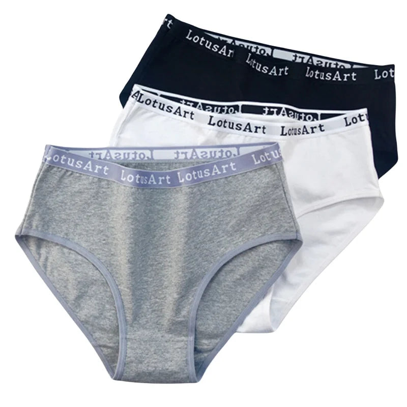 6PCS/Set Cotton Panties Women High Rise Briefs Seamless Underwear Female Underpants Solid Color Pantys M-2XL Comfort Intimates
