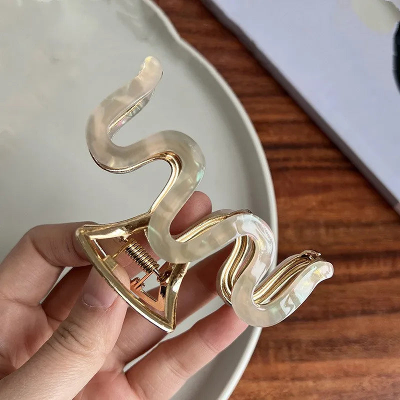 Model Hair Claw Acetate Alloy Hair Claw Clips Shark Catch Hair Accessories for Women Girls