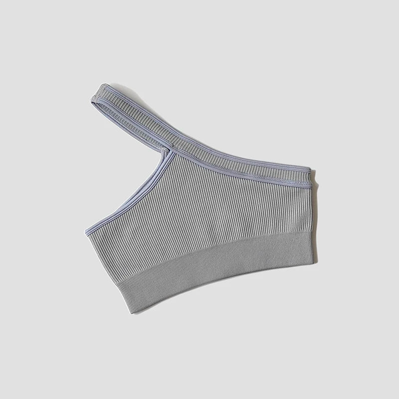 Sexy One Shoulder Yoga Bra Women Sports Crop Top Athletic Vest Push Up Underwear Sports Bra Sportswear